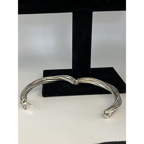 925 Sterling Silver Triple Twist Wrap Bracelet - Picture 2 of 3